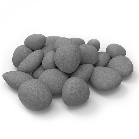 REGAL FLAME Regal Flame RFA1000GR Light Weight Ceramic Fiber Gas Ethanol Electric Fireplace Pebbles in Gray - Set of 24 RFA1000GR